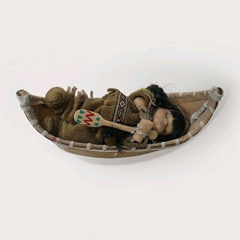 Emerald Doll Collection Willie Musical Animated Sleeping Baby Doll + Canoe Works